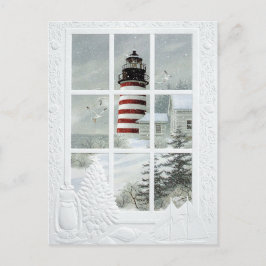 Phare sous la neige briefkaart