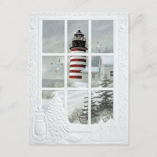 Phare sous la neige briefkaart (Voorkant)