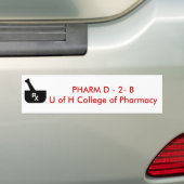 PHARM D - 2- B U van het H College ... Bumpersticker (Op auto)