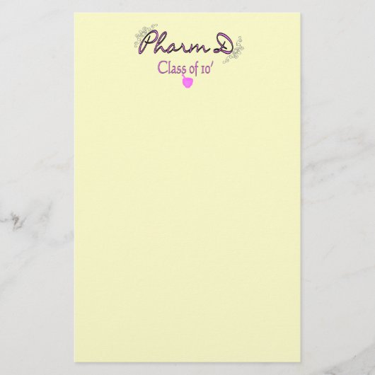 Pharm D Class of 2010 PINK Briefpapier (Voorkant)