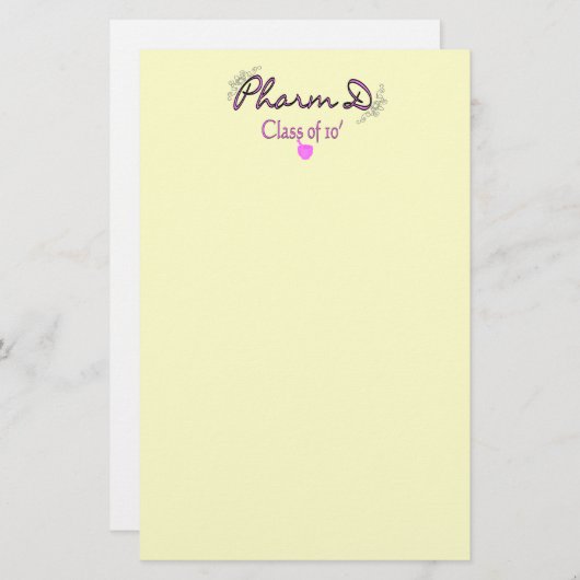 Pharm D Class of 2010 PINK Briefpapier (Voorkant / Achterkant)