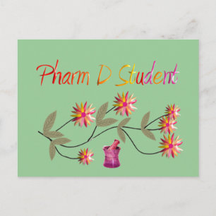 Pharm D Student Floral Design Briefkaart