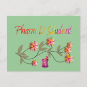 Pharm D Student Floral Design Briefkaart (Voorkant)