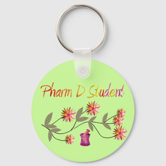 Pharm D Student Floral Design Sleutelhanger (Voorkant)