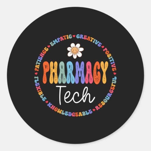 Pharm Tech Apotheek Technicus Medische Student Ronde Sticker (Voorkant)