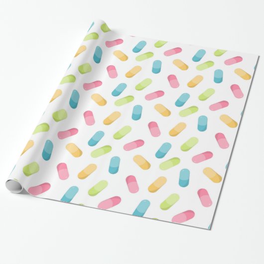 Pharmaceutical Colorful Pills Medical Cadeaupapier (Uitgerold)