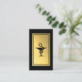 Pharmacist - Bowl of Hygeia Symbol Faux Gold Foil Visitekaartje (Staand voorkant)