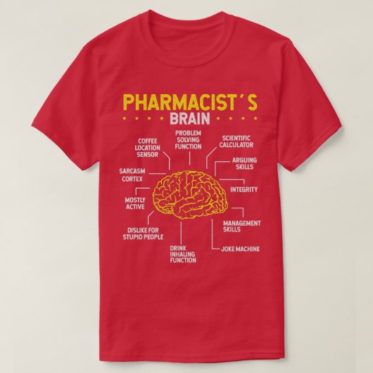 Pharmacist Brain Pharmacy School Graduation Party T-shirt (Design voorkant)