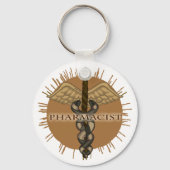 Pharmacist Caduceus custom name key chain Sleutelhanger (Voorkant)