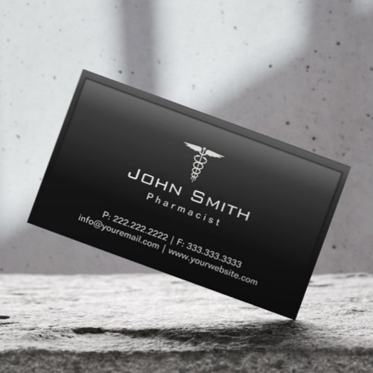 Pharmacist Caduceus Logo Professional Dark Visitekaartje