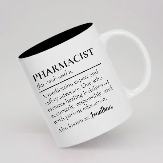 Pharmacist Definition Mug Custom Gift for Graduate Tweekleurige Koffiemok