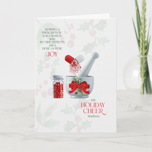 Pharmacist Dose of Pure Joy with Name Feestdagen Kaart (Voorkant)