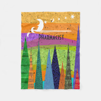 Pharmacist Fleece Blanket Artsy Mountains Deken