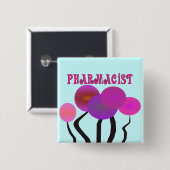 Pharmacist Gifts Artsy Trees Design Vierkante Button 5,1 Cm (Voorkant /achterkant)