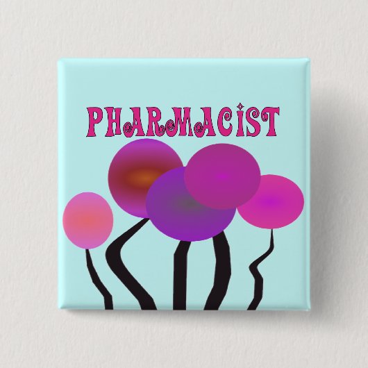 Pharmacist Gifts Artsy Trees Design Vierkante Button 5,1 Cm (Voorkant)
