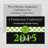 Pharmacist Graduation Invitation Green Black Kaart (Voorkant / Achterkant)