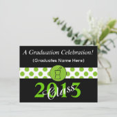 Pharmacist Graduation Invitation Green Black Kaart (Staand voorkant)