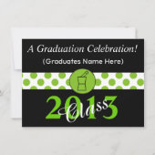 Pharmacist Graduation Invitation Green Black Kaart (Voorkant)