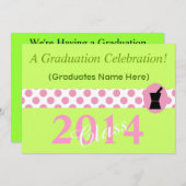 Pharmacist Graduation Invitations 2014 Lime Green Kaart (Voorkant / Achterkant)
