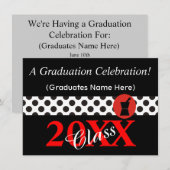 Pharmacist Graduation Invitations Black and Red Kaart (Voorkant / Achterkant)