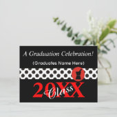 Pharmacist Graduation Invitations Black and Red Kaart (Staand voorkant)
