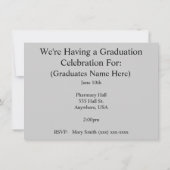 Pharmacist Graduation Invitations Black and Red Kaart (Achterkant)