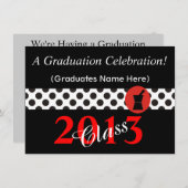 Pharmacist Graduation Invitations Red and Black II Kaart (Voorkant / Achterkant)