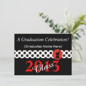 Pharmacist Graduation Invitations Red and Black II Kaart (Staand voorkant)