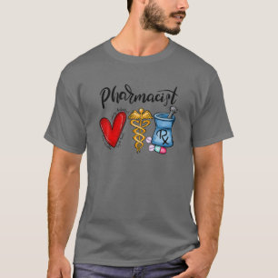 Pharmacist Heart Funny Pharmacist Merry Kerstmis T-shirt