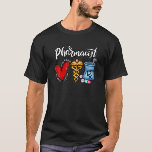Pharmacist Heart Funny Pharmacist Merry Kerstmis T-shirt