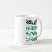 Pharmacist Life Bills Pills and Refils Koffiemok (Voorkant rechts)