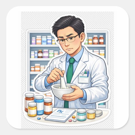 Pharmacist Medicine Sticker (Voorkant)