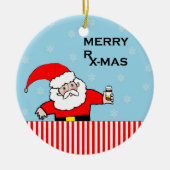 Pharmacist met kerstcadeau keramisch ornament (Voorkant)