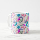 Pharmacist Pastel Pills Illustration Koffiemok (Voorkant links)