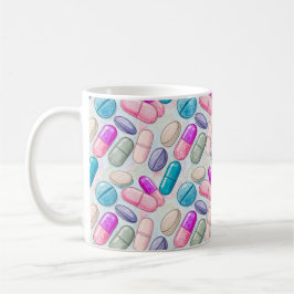 Pharmacist Pastel Pills Illustration Koffiemok