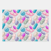 Pharmacist Pink Pill Boho Feather Wrapping Paper (Voorkant 3)