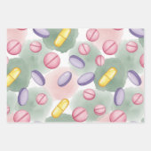 Pharmacist Pink Pill Boho Feather Wrapping Paper (Voorkant)