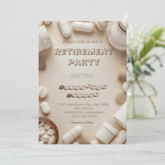  Pharmacist retirement party  invitation Kaart (Staand voorkant)