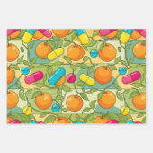 Pharmacist Retro Citrus RX Pattern Wrapping Paper (Voorkant 3)