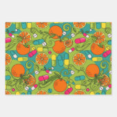 Pharmacist Retro Citrus RX Pattern Wrapping Paper (Voorkant)