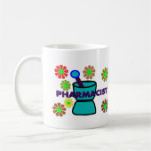 "Pharmacist" Retro Flowers T-Shirts & Gifts Koffiemok (Links)