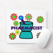 "Pharmacist" Retro Flowers T-Shirts & Gifts Muismat (Met muis)