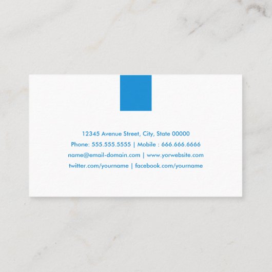 Pharmacist - Simple Aqua Blue Visitekaartje (Achterkant)