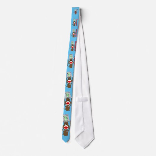 Pharmacist Sock Monkey Stropdas Blue (Achterkant)