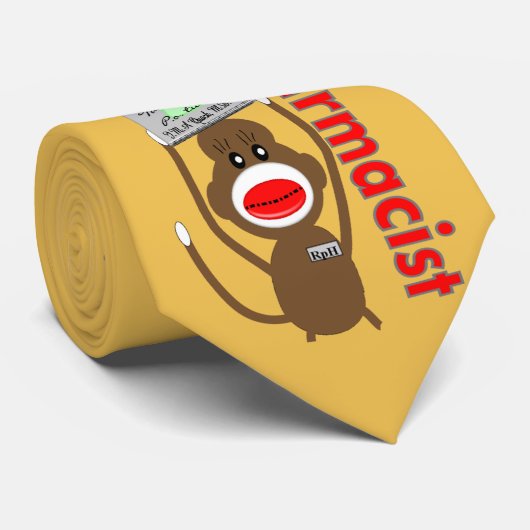 Pharmacist Sock Monkey Stropdas Gold (Opgerold)