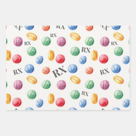 Pharmacist Watercolor Pill RX Wrapping Paper