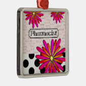 Pharmacist Whimsical Flowers Metalen Ornament (Rechts)