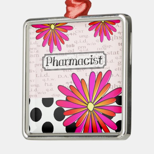 Pharmacist Whimsical Flowers Metalen Ornament (Links)