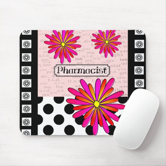Pharmacist Whimsical Flowers Muismat (Met muis)