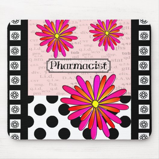 Pharmacist Whimsical Flowers Muismat (Voorkant)